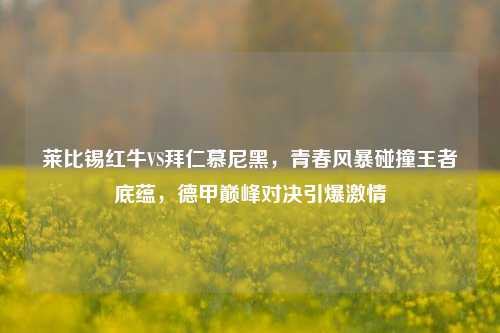 莱比锡红牛VS拜仁慕尼黑,青春风暴碰撞王者底蕴,德甲巅峰对决引爆