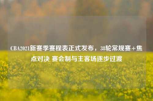 CBA2021新赛季赛程表正式发布,38轮常规赛+焦点对决 赛会制与主客场逐步过渡