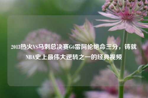 2013热火VS马刺总决赛G6雷阿伦绝命三分,铸就NBA史上最伟大逆转之一的经典视频