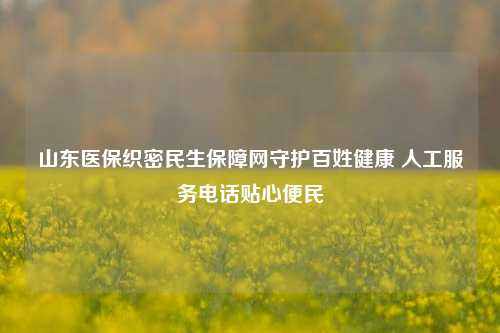 山东医保织密民生保障网守护百姓健康 人工服务 贴心便民