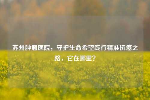 苏州肿瘤医院,守护生命希望践行精准抗癌之路,它在哪里?