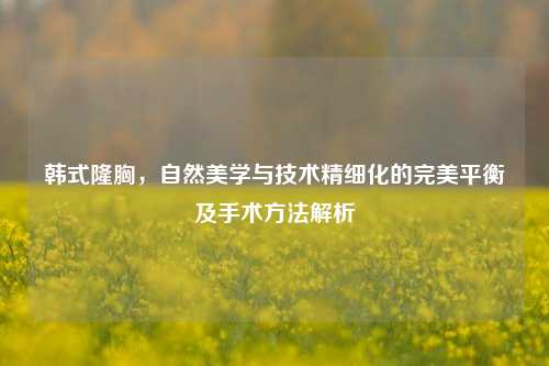 韩式隆胸,自然美学与技术精细化的完美平衡及手术 解析