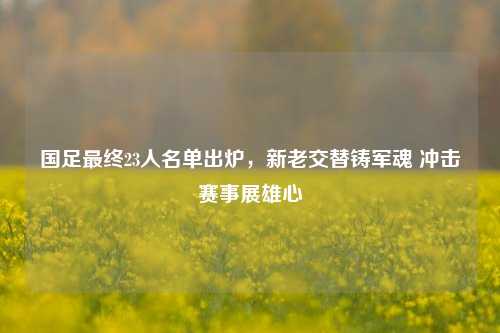 国足最终23人名单出炉,新老交替铸军魂 冲击赛事展雄心