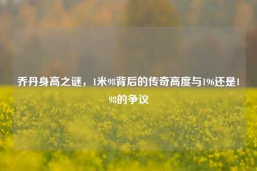 乔丹身高之谜,1米98背后的传奇高度与196还是198的争议