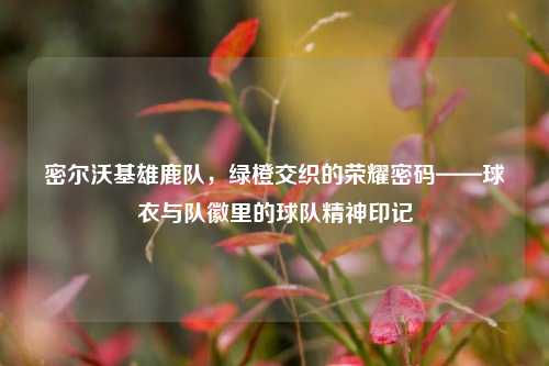 密尔沃基雄鹿队,绿橙交织的荣耀密码——球衣与队徽里的球队精神印记