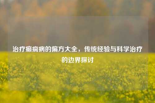 治疗癫痫病的偏方大全,传统经验与科学治疗的边界探讨