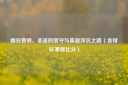 南安普顿,圣徒的坚守与英超浮沉之路(含球队赛程比分)