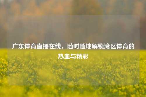 广东体育直播在线,随时随地解锁湾区体育的热血与精彩