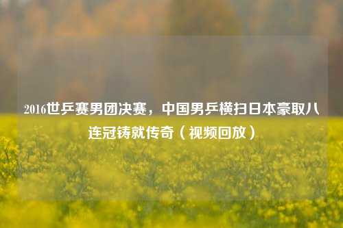 2016世乒赛男团决赛,中国男乒横扫日本豪取八连冠铸就传奇(视频回放)