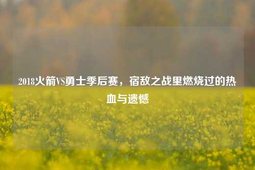2018火箭VS勇士季后赛,宿敌之战里燃烧过的热血与遗憾