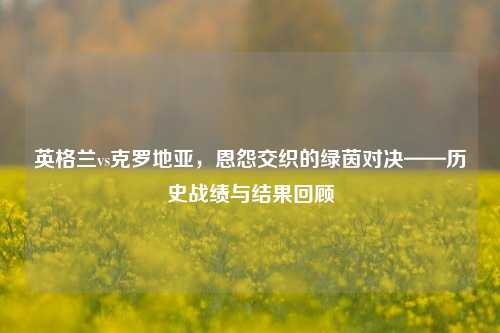 英格兰vs克罗地亚,恩怨交织的绿茵对决——历史战绩与结果回顾
