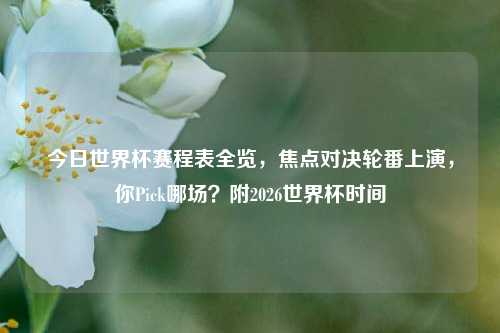 今日世界杯赛程表全览,焦点对决轮番上演,你Pick哪场?附2026世界杯时间