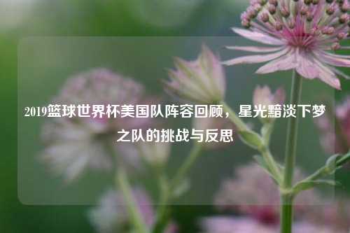 2019篮球世界杯美国队阵容回顾,星光黯淡下梦之队的挑战与反思