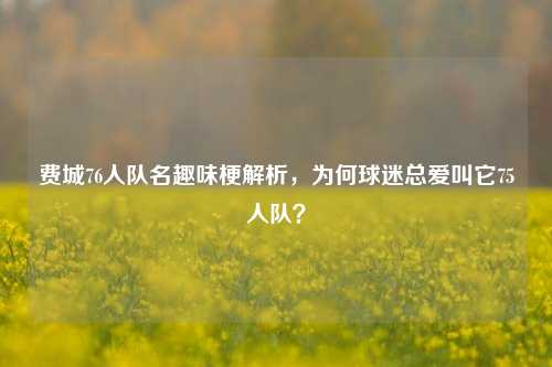 费城76人队名趣味梗解析,为何球迷总爱叫它75人队?