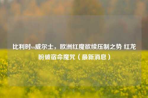 比利时vs威尔士,欧洲红魔欲续压制之势 红龙盼破宿命魔咒(最新消息)