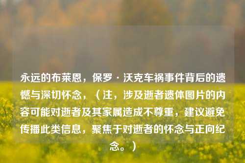 永远的布莱恩,保罗·沃克车祸事件背后的遗憾与深切怀念,(注,涉及逝者遗体图片的内容可能对逝者及其家属造成不尊重,建议避免传播此类信息,聚焦于对逝者的怀念与正向纪念。)