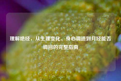 理解绝经,从生理变化、身心调适到月经能否调回的完整指南