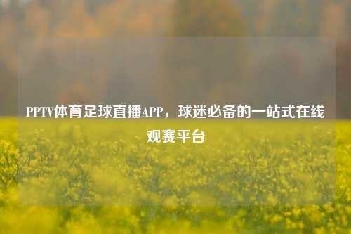 PPTV体育足球直播APP,球迷必备的一站式在线观赛平台