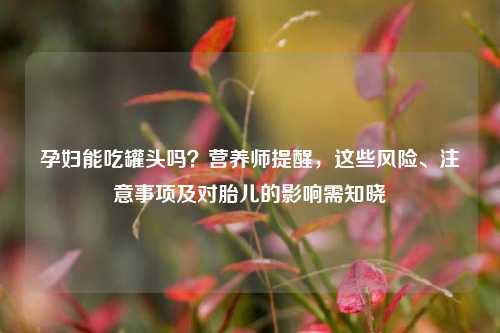 孕妇能吃罐头吗?营养师提醒,这些风险、注意事项及对胎儿的影响需知晓