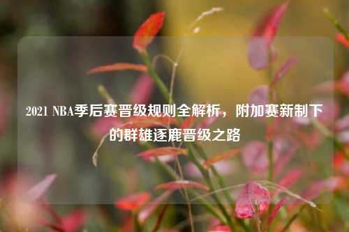 2021 NBA季后赛晋级规则全解析,附加赛新制下的群雄逐鹿晋级之路