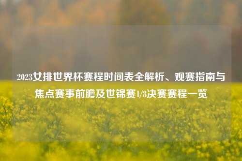 2023女排世界杯赛程时间表全解析、观赛指南与焦点赛事前瞻及世锦赛1/8决赛赛程一览