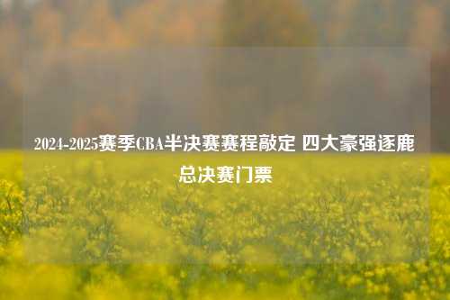 2024-2025赛季CBA半决赛赛程敲定 四大豪强逐鹿总决赛门票
