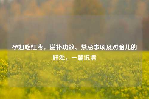孕妇吃红枣,滋补功效、禁忌事项及对胎儿的好处,一篇说清