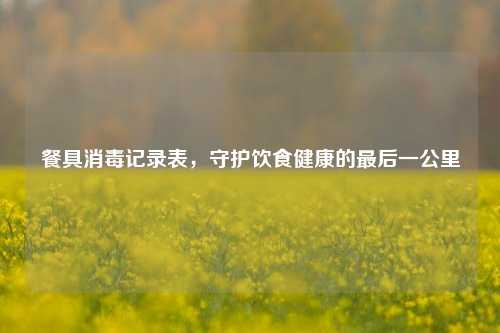 餐具消毒记录表,守护饮食健康的最后一公里