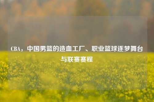 CBA,中国男篮的造血工厂、职业篮球逐梦舞台与联赛赛程