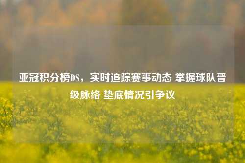 亚冠积分榜DS,实时追踪赛事动态 掌握球队晋级脉络 垫底情况引争议