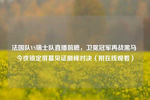 法国队VS瑞士队直播前瞻,卫冕冠军再战黑马 今夜锁定屏幕见证巅峰对决(附在线观看)