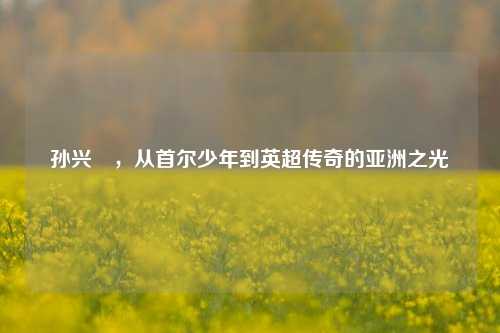 孙兴慜,从首尔少年到英超传奇的亚洲之光