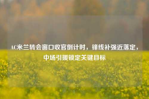 AC米兰转会窗口收官倒计时,锋线补强近落定,中场引援锁定关键目标