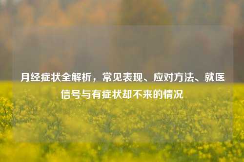 月经症状全解析,常见表现、应对 、就医信号与有症状却不来的情况