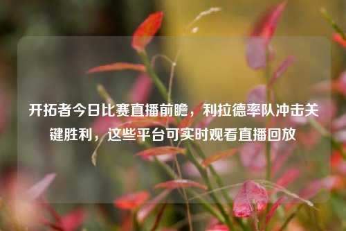 开拓者今日比赛直播前瞻,利拉德率队冲击关键胜利,这些平台可实时观看直播回放