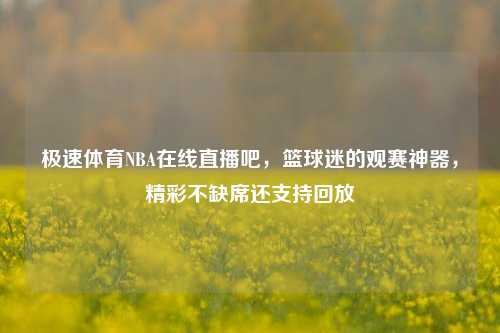 极速体育NBA在线直播吧,篮球迷的观赛神器,精彩不缺席还支持回放
