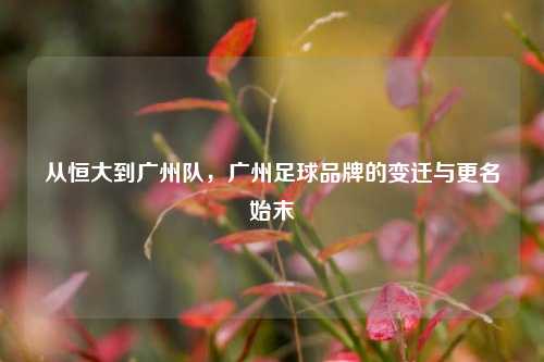 从恒大到广州队,广州足球品牌的变迁与更名始末