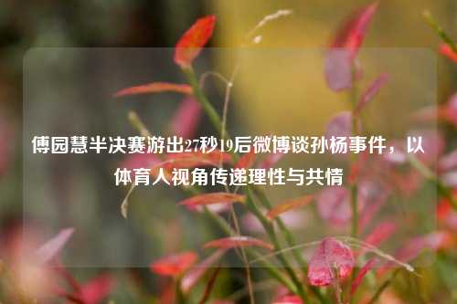 傅园慧半决赛游出27秒19后微博谈孙杨事件,以体育人视角传递理性与共情