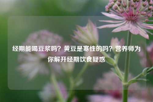 经期能喝豆浆吗?黄豆是寒性的吗?营养师为你解开经期饮食疑惑