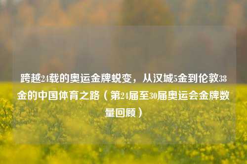 跨越24载的奥运金牌蜕变,从汉城5金到伦敦38金的中国体育之路(第24届至30届奥运会金牌数量回顾)