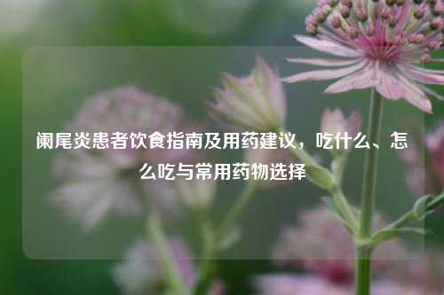 阑尾炎患者饮食指南及用药建议,吃什么、怎么吃与常用药物选择