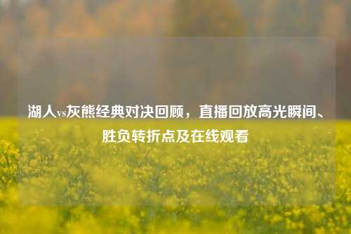 湖人vs灰熊经典对决回顾,直播回放高光瞬间、胜负转折点及在线观看
