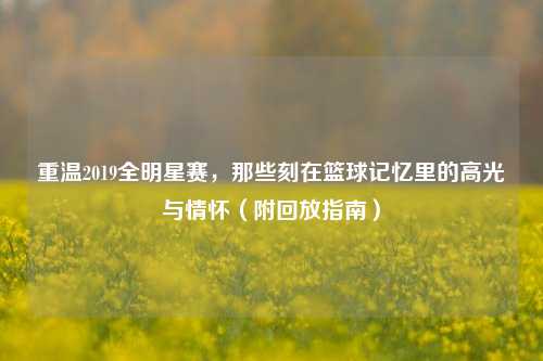 重温2019全明星赛,那些刻在篮球记忆里的高光与情怀(附回放指南)