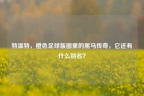 特温特,橙色足球版图里的黑马传奇,它还有什么别名?