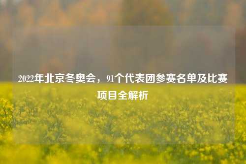 2022年北京冬奥会,91个代表团参赛名单及比赛项目全解析