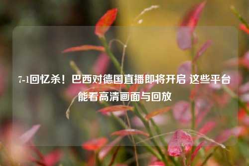 7-1回忆杀!巴西对德国直播即将开启 这些平台能看高清画面与回放