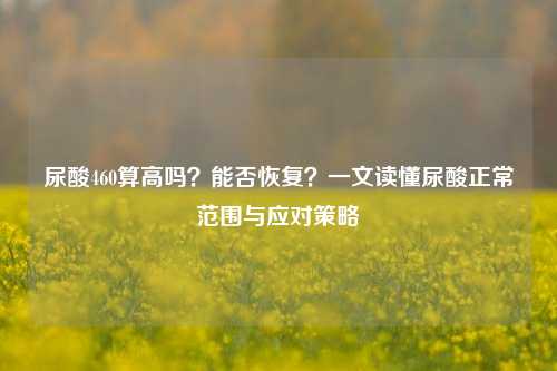 尿酸460算高吗?能否恢复?一文读懂尿酸正常范围与应对策略