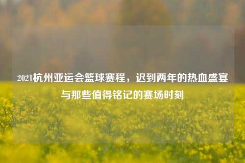 2021杭州亚运会篮球赛程,迟到两年的热血盛宴与那些值得铭记的赛场时刻