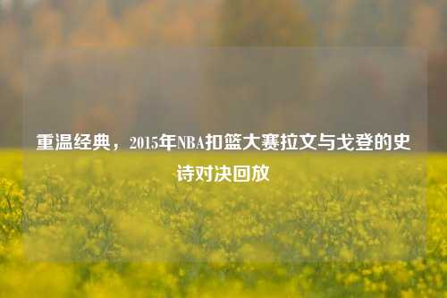 重温经典,2015年NBA扣篮大赛拉文与戈登的史诗对决回放
