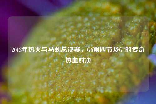 2013年热火与马刺总决赛,G6第四节及G7的传奇热血对决
